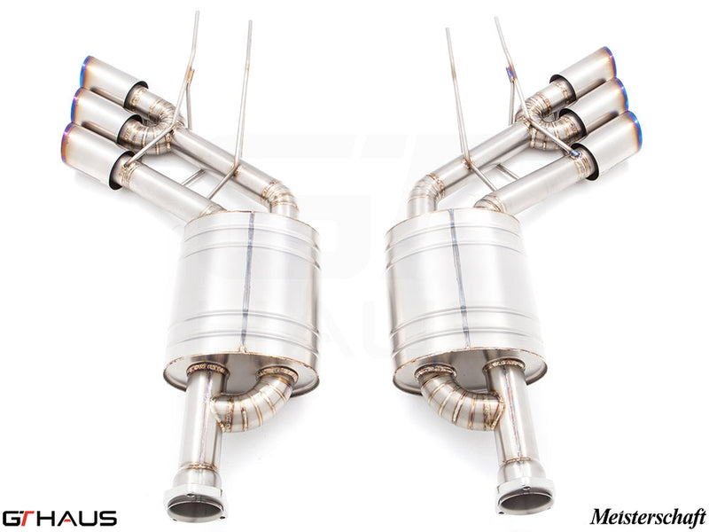 Premium exhaust system for Mercedes-Benz W463 G-Class G55 AMG, featuring dual tips and stainless steel construction.