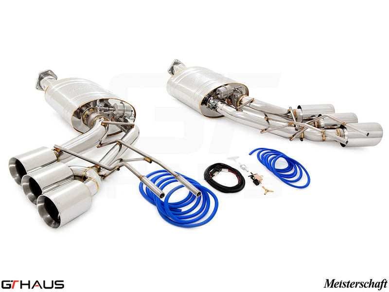 Premium exhaust system for Mercedes-Benz G63 AMG 6x6, featuring stainless steel construction and electronic valve control.