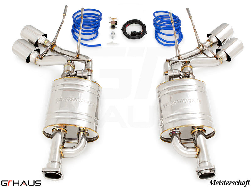 Premium performance exhaust system for Mercedes-Benz W463 G-Class G63 AMG featuring stainless steel construction and electronic valve control.