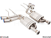 Premium stainless steel exhaust system for Mercedes-Benz W463 G-Class G63 AMG V8 Bi-turbo, featuring performance enhancements.