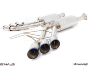 Premium exhaust system for Mercedes-Benz W463 G-Class G63 AMG featuring stainless steel construction and quad tips.