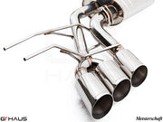 Premium stainless steel exhaust system for Mercedes-Benz W463 G-Class G65 AMG with V12 bi-turbo, featuring triple tips.