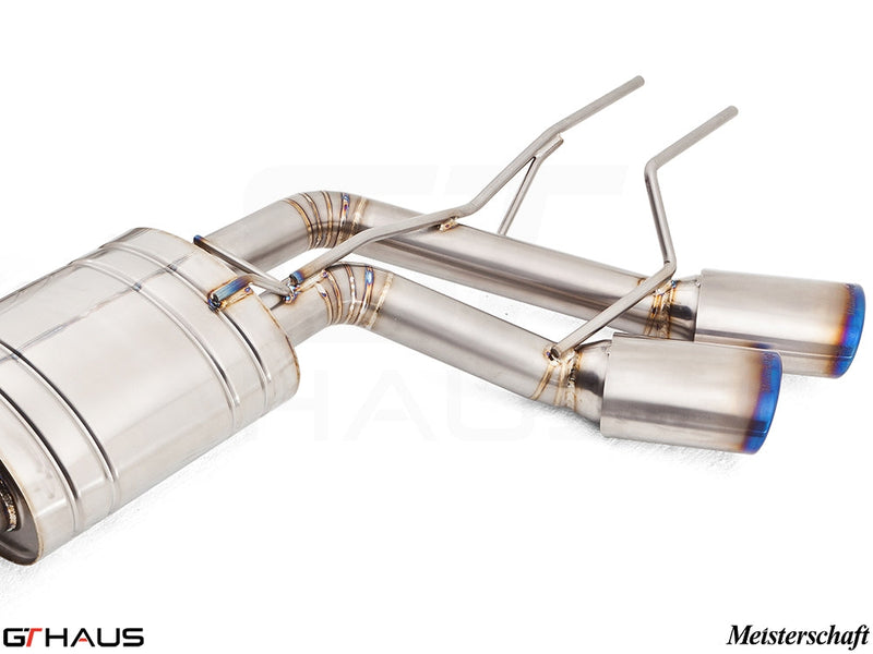 Premium exhaust system for Mercedes-Benz W463 G-Class G65 AMG featuring stainless steel construction and dual tips.