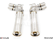 Premium exhaust system for Mercedes-Benz W463 G-Class G500/550 V8 turbo, featuring stainless steel construction and dual tips.