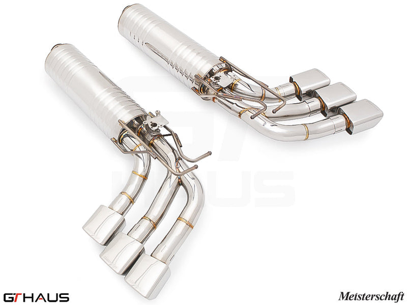 Premium exhaust system for Mercedes-Benz W463 G-Class G500/550 (V8 turbo) 2019+, featuring stainless steel construction.