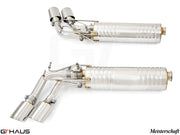Premium exhaust system for 2019+ Mercedes-Benz G63 AMG, featuring stainless steel construction and electronic valve control.