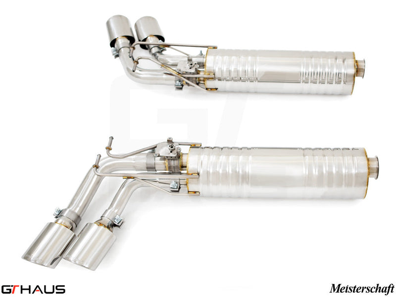 Premium exhaust system for 2019+ Mercedes-Benz G63 AMG, featuring stainless steel construction and electronic valve control.