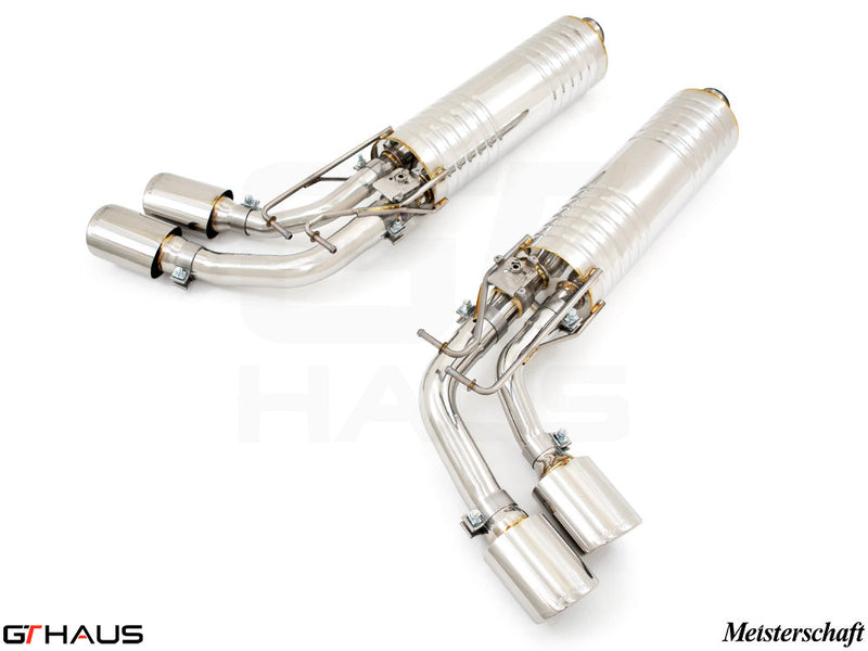 Premium exhaust system for Mercedes-Benz W463 G-Class G63 AMG, featuring stainless steel construction and performance design.
