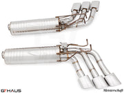 Premium exhaust system for Mercedes-Benz W463 G-Class G63 AMG featuring dual tips and advanced valve control.