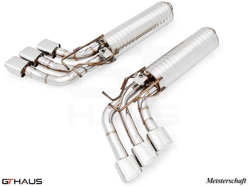 Premium exhaust system for Mercedes-Benz W463 G-Class G63 AMG with V8 Bi-turbo, featuring stainless steel construction.