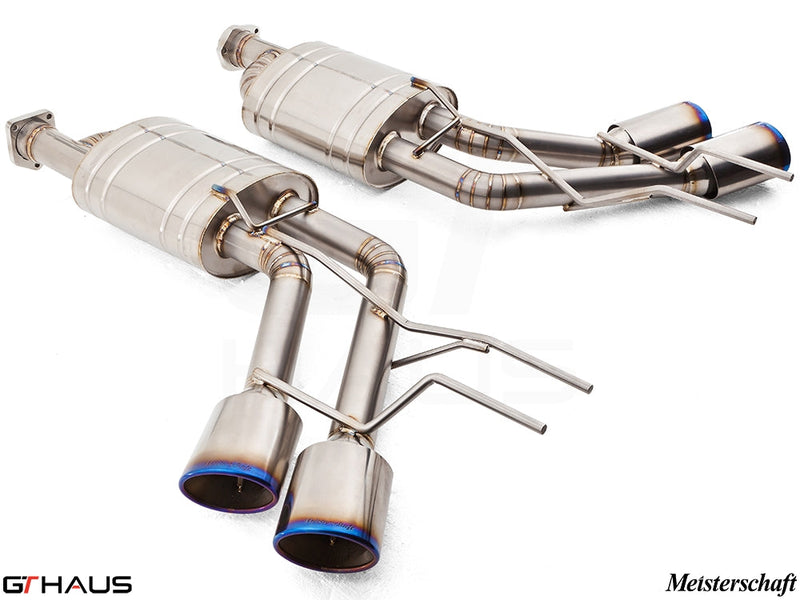 Premium exhaust system for Mercedes-Benz W463 G-Class G63 AMG, featuring stainless steel construction and dual tips.