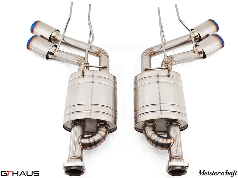 Premium exhaust system for Mercedes-Benz W463 G-Class G63 AMG, featuring dual V8 Bi-turbo design and stainless steel construction.