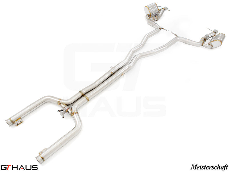 Premium exhaust system for Mercedes-Benz X290 GT63S AMG V8 Twin Turbo, featuring stainless steel construction and electronic valve control.