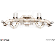 Premium exhaust system for Porsche 718 Boxster GTS/Spyder (2021+) featuring T304 stainless steel construction.