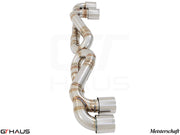 Premium performance exhaust system for Porsche 911 Turbo/Turbo S (991 chassis) featuring stainless steel construction.