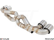 Premium stainless steel exhaust system for Porsche 911 Turbo/Turbo S (991 Chassis) with dual tips for enhanced performance.