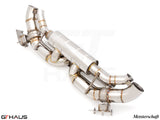 Premium stainless steel exhaust system for Porsche 911 (992) Carrera models, enhancing performance and sound.