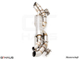 Premium performance exhaust system for Porsche 911 (992) Carrera models, featuring stainless steel construction and advanced design.