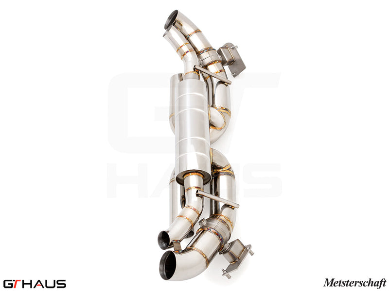 Premium performance exhaust system for Porsche 911 (992) Carrera models, featuring stainless steel construction and advanced design.