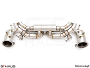 Premium exhaust system for Porsche 911 (992) Carrera models, featuring stainless steel construction and precision engineering.