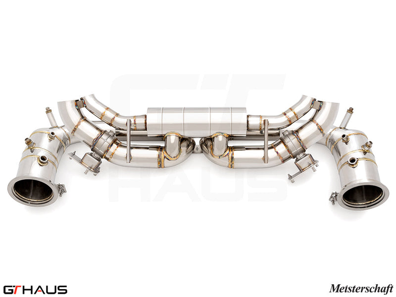 Premium exhaust system for Porsche 911 (992 Chassis) Dakar, featuring stainless steel construction and precision engineering.