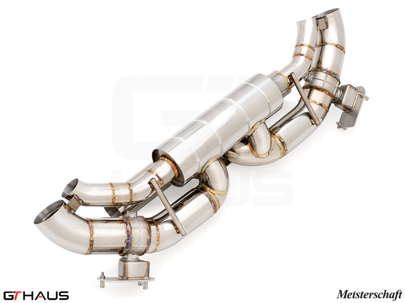 Premium exhaust system for Porsche 911 (992 Chassis) Dakar, featuring stainless steel construction and precision engineering.