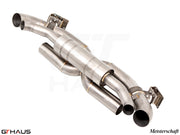 Premium stainless steel exhaust system for Porsche 911 GTS (992 Chassis) 2019-2024, featuring Meisterschaft design.