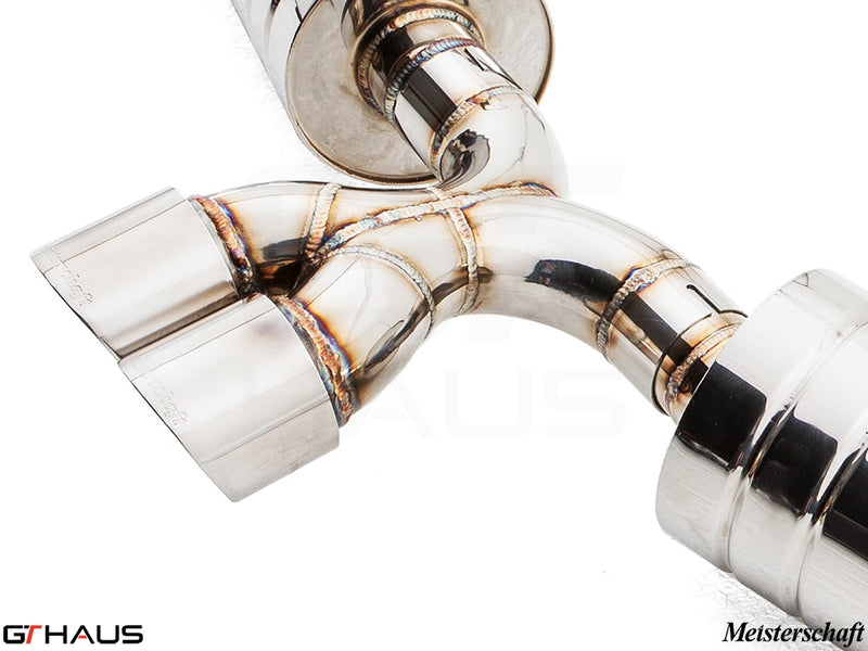 Premium exhaust system for Porsche 987 Boxster, featuring high-quality stainless steel construction and precision welding.