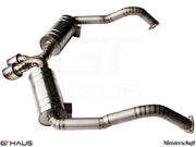 Premium exhaust system for Porsche 987 Boxster (2005-2008), featuring stainless steel construction and enhanced performance.