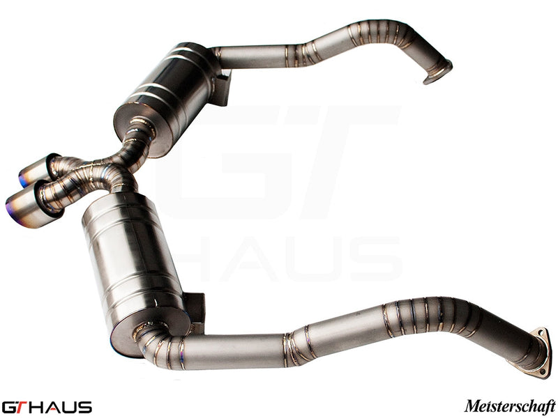 Premium exhaust system for Porsche 987 Boxster (2005-2008), featuring stainless steel construction and enhanced performance.
