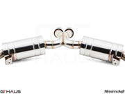 Premium performance exhaust system for Porsche 987 Cayman/S (2006-2008) featuring polished stainless steel construction.