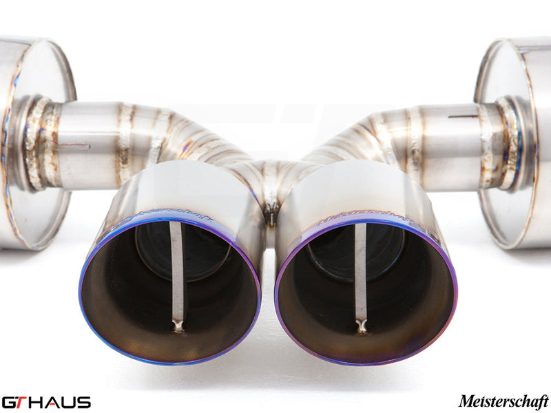Premium exhaust tips for Porsche 987.2 Boxster/S/RS, designed for enhanced performance and sound.