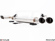 Premium exhaust system for Porsche Cayenne (2nd Gen) S/GTS/Turbo/Turbo S, featuring stainless steel construction and electronic valve control.