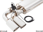 Premium exhaust system for Porsche Cayenne TDI featuring stainless steel construction and electronic valve control.