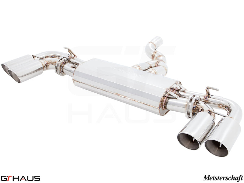 Premium exhaust system for Porsche Cayenne TDI V6 Turbo Diesel 2011+, featuring polished stainless steel construction.