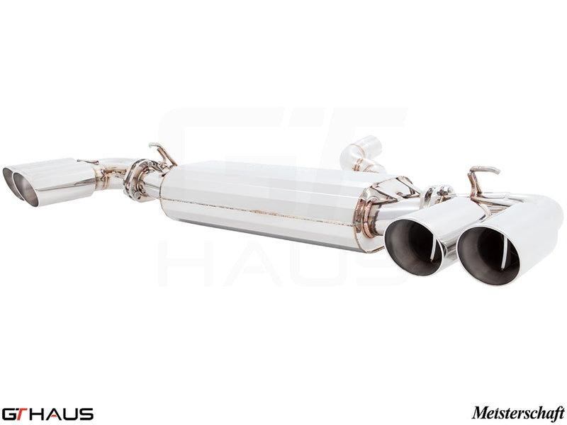 Premium exhaust system for 2011+ Porsche Cayenne TDI, featuring stainless steel construction and dual tips for enhanced performance.