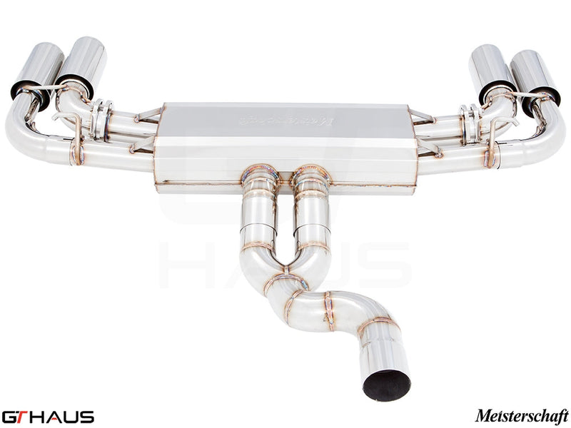 Premium exhaust system for Porsche Cayenne TDI (2011+) featuring polished stainless steel and dual tips for enhanced performance.