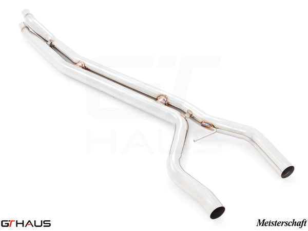 Porsche Cayenne 2011+ full cat-back bolt-on pipe for V6 petrol model, featuring high-quality stainless steel construction.