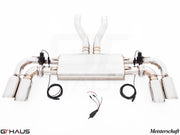 Premium exhaust system for 2011+ Porsche Cayenne V6 3.6L, featuring Meisterschaft design and electronic valve control.