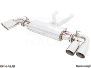 Premium performance exhaust system for 2011+ Porsche Cayenne V6 3.6L, featuring polished stainless steel construction.