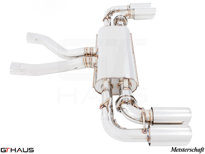 Premium performance exhaust system for Porsche Cayenne V6 3.6L, featuring stainless steel construction and sleek design.