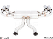 Premium performance exhaust system for Porsche Cayenne V6 3.6L, featuring stainless steel construction and dual tips.