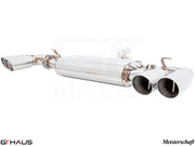 Premium exhaust system for Porsche Cayenne TDI (2015+) featuring polished stainless steel and dual tips for enhanced performance.
