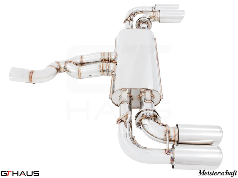 Premium exhaust system for 2015+ Porsche Cayenne TDI, featuring stainless steel construction and performance design.