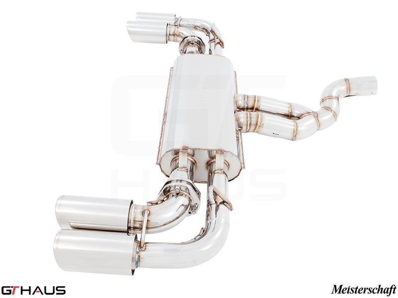 Premium Meisterschaft exhaust system for 2015+ Porsche Cayenne TDI, featuring stainless steel construction and performance design.