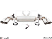 Premium performance exhaust system for Porsche Cayenne V6 3.6L, featuring stainless steel construction and electronic valve control.