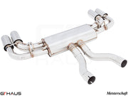 Premium Meisterschaft exhaust system for 2015+ Porsche Cayenne V6 3.6L, featuring polished stainless steel construction.