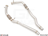 Front resonator delete pipes for Porsche Cayenne SUV/Coupe (2019-2023) V8 Turbo model, crafted from stainless steel.