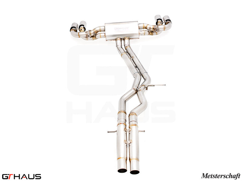 Premium performance exhaust system for Porsche Cayenne SUV/Coupe (2019-2023) V8 Turbo, featuring stainless steel construction.