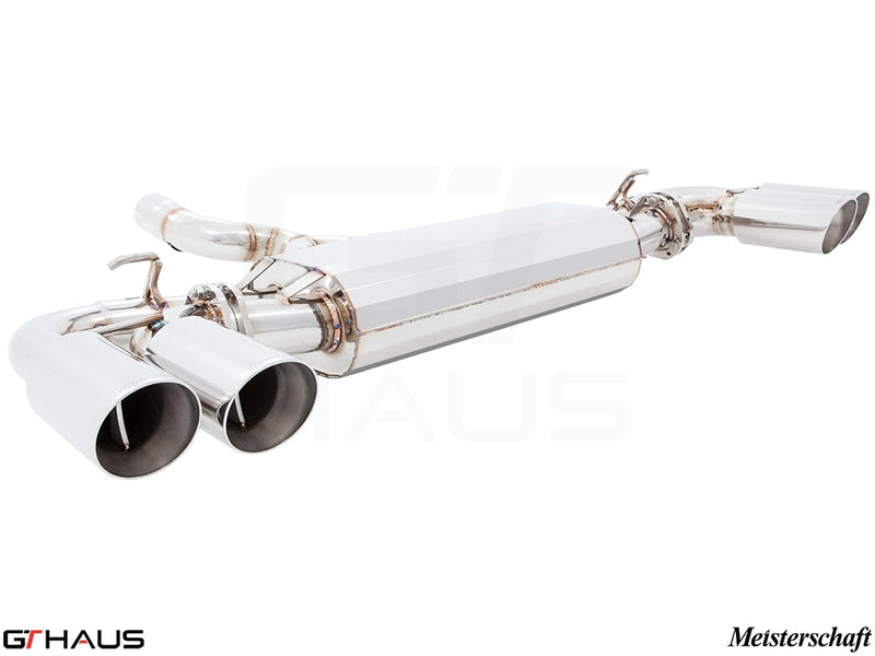 Premium exhaust system for 2019-2023 Porsche Cayenne SUV/Coupe V6 Turbo, featuring polished stainless steel and dual tips.